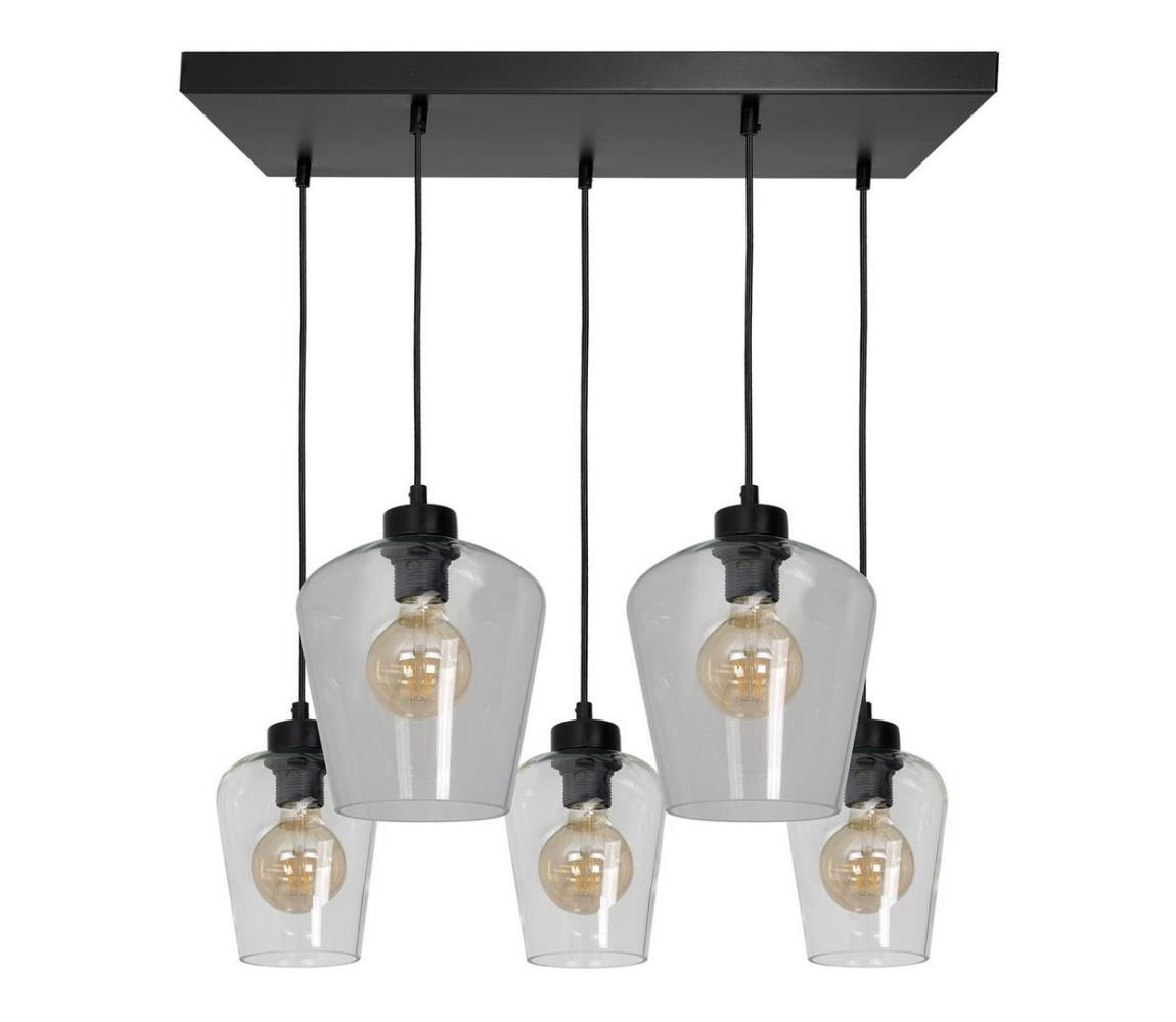 Lustr na lanku SANTIAGO 5xE27/60W/230V čirá