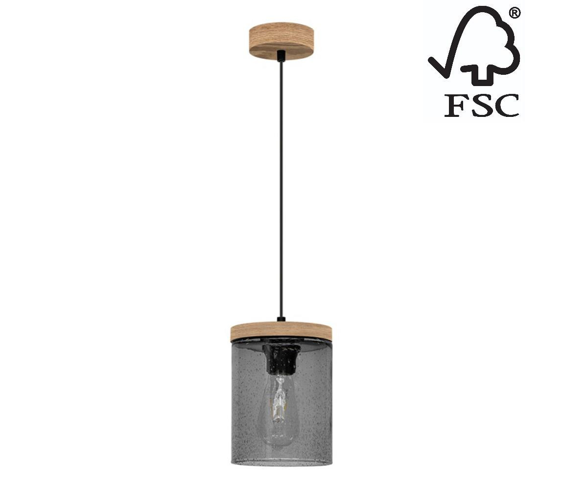 161859151 - Lustr na lanku MONSUN 1xE27/60W/230V borovice