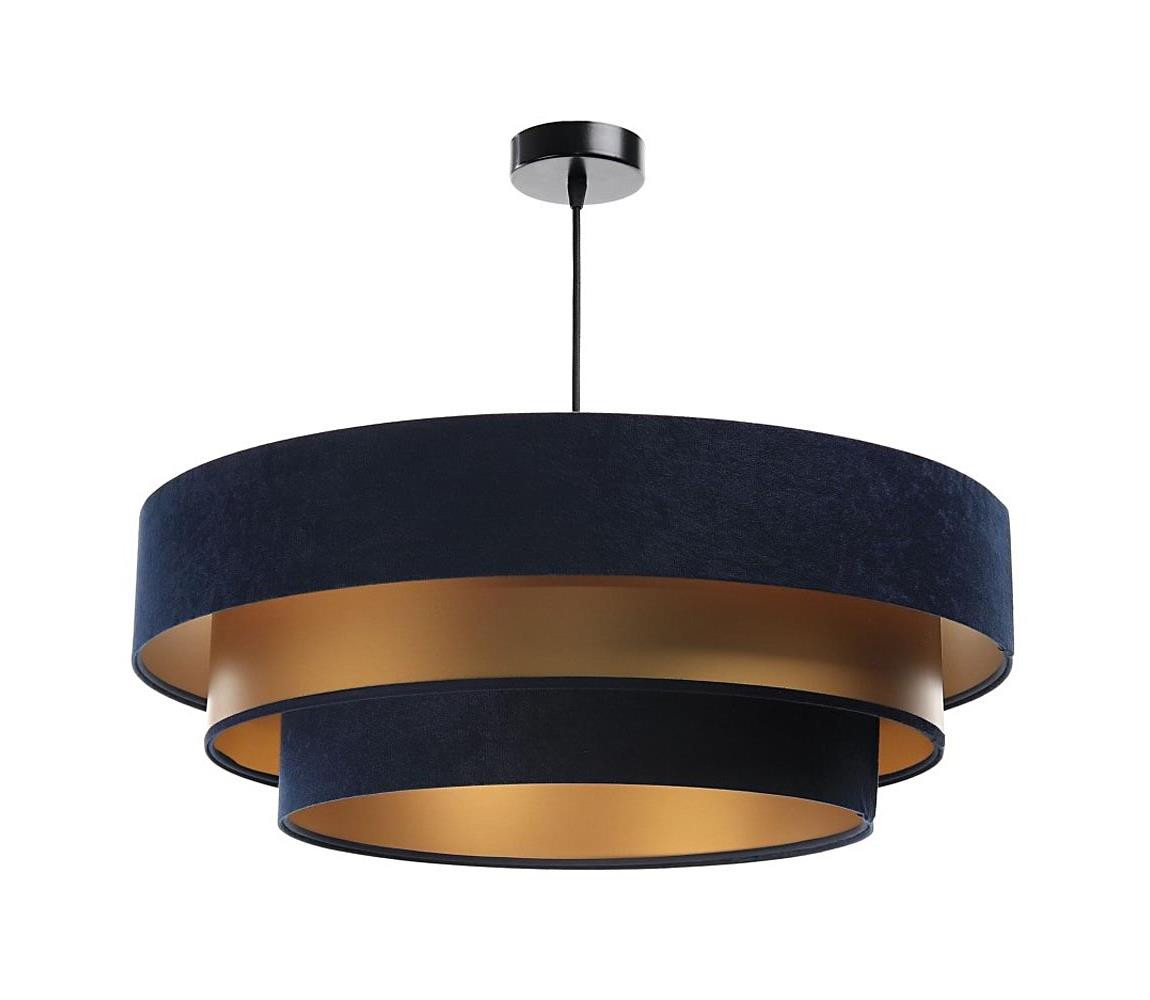 Lustr na lanku TRINITI 1xE27/60W/230V modrá/zlatá