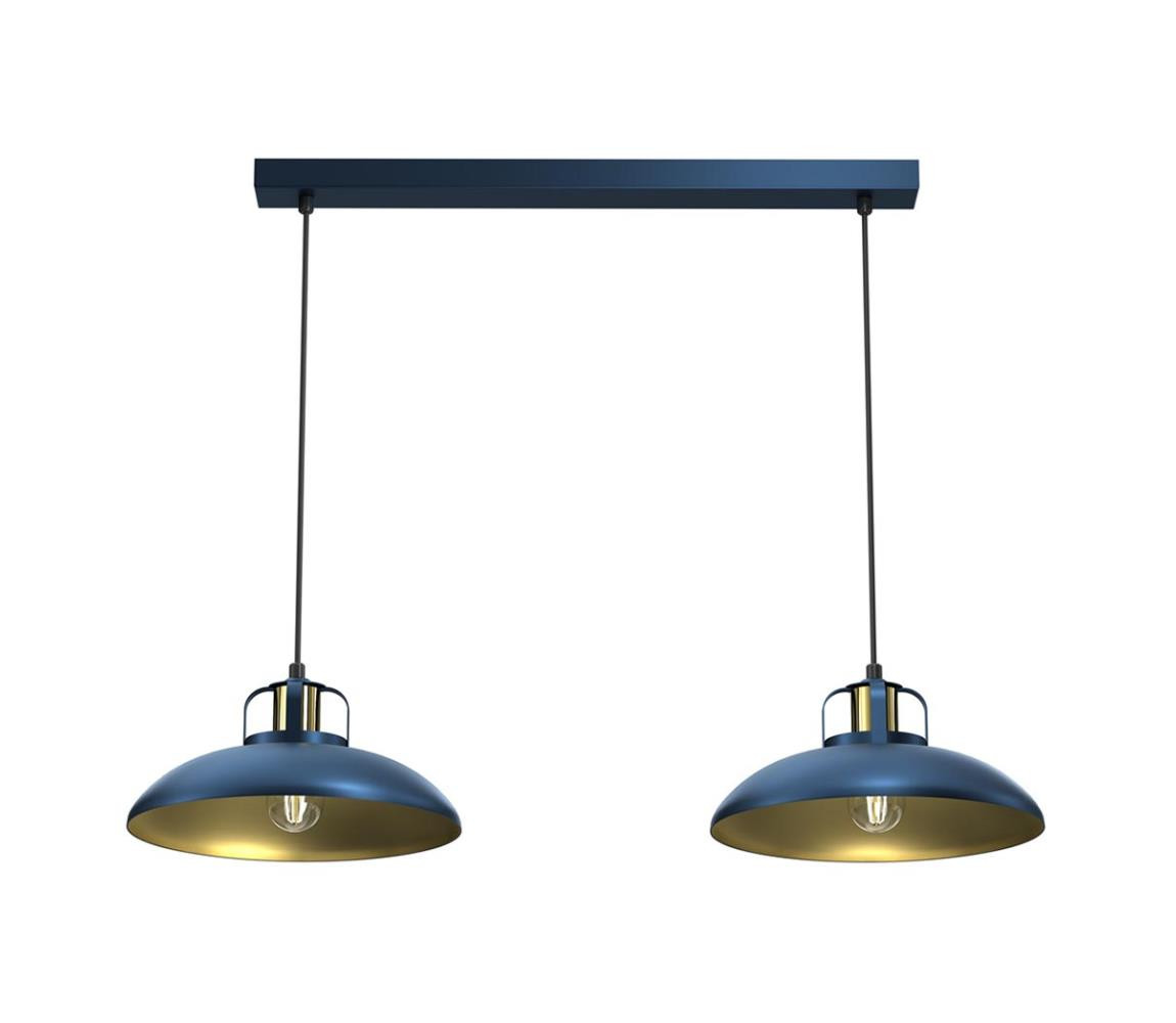 Lustr na lanku FELIX 2xE27/60W/230V modrá