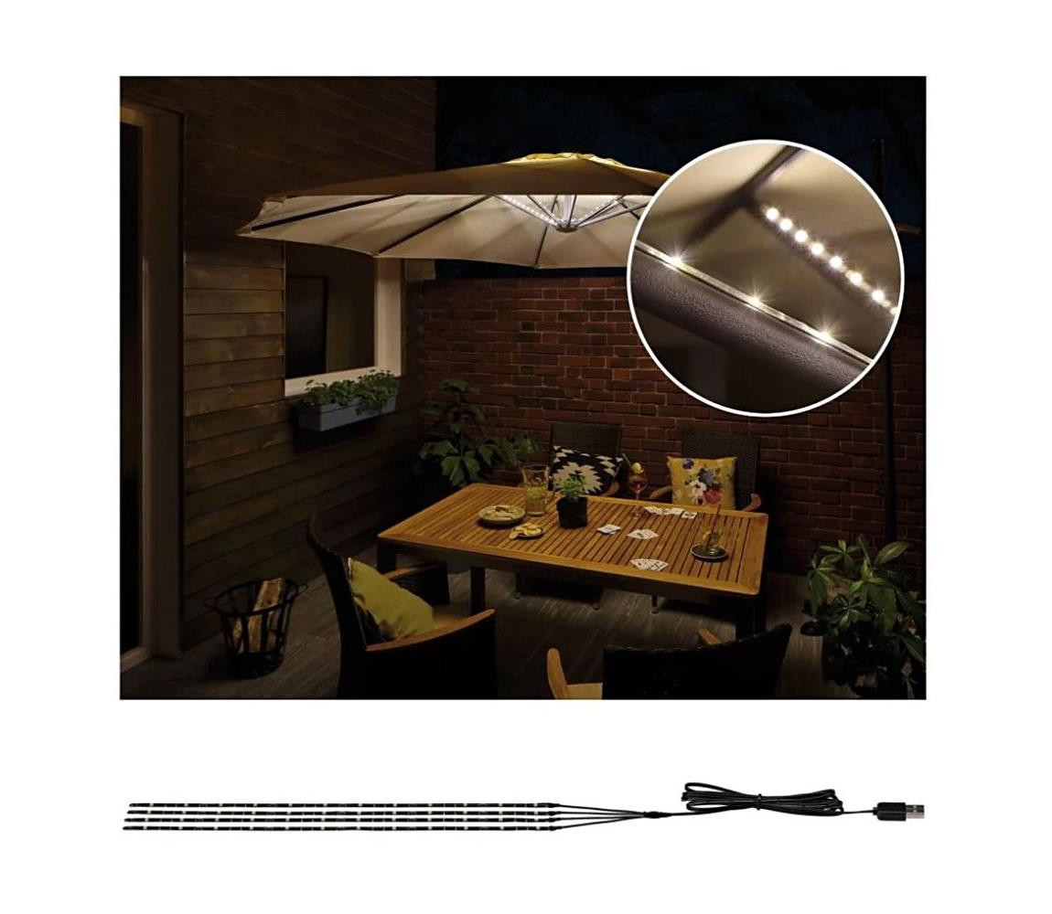 Paulmann Paulmann 94208 - LED/1,8W Osvětlení slunečníku PARASOL 5V/USB 1,6m