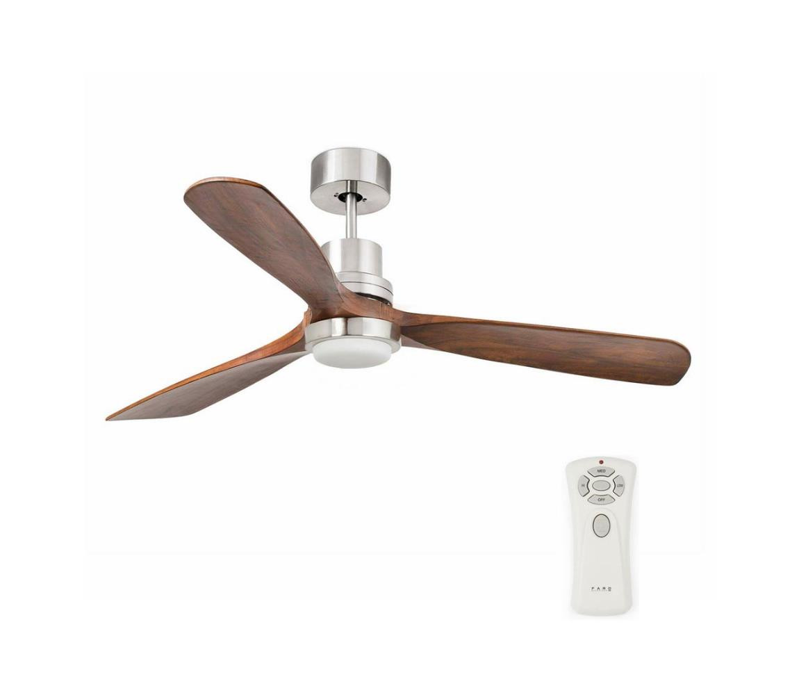 FARO Barcelona FARO 33518DC - LED Stropní látor LANTAU LED/15W/230V chrom/dřevo + DO