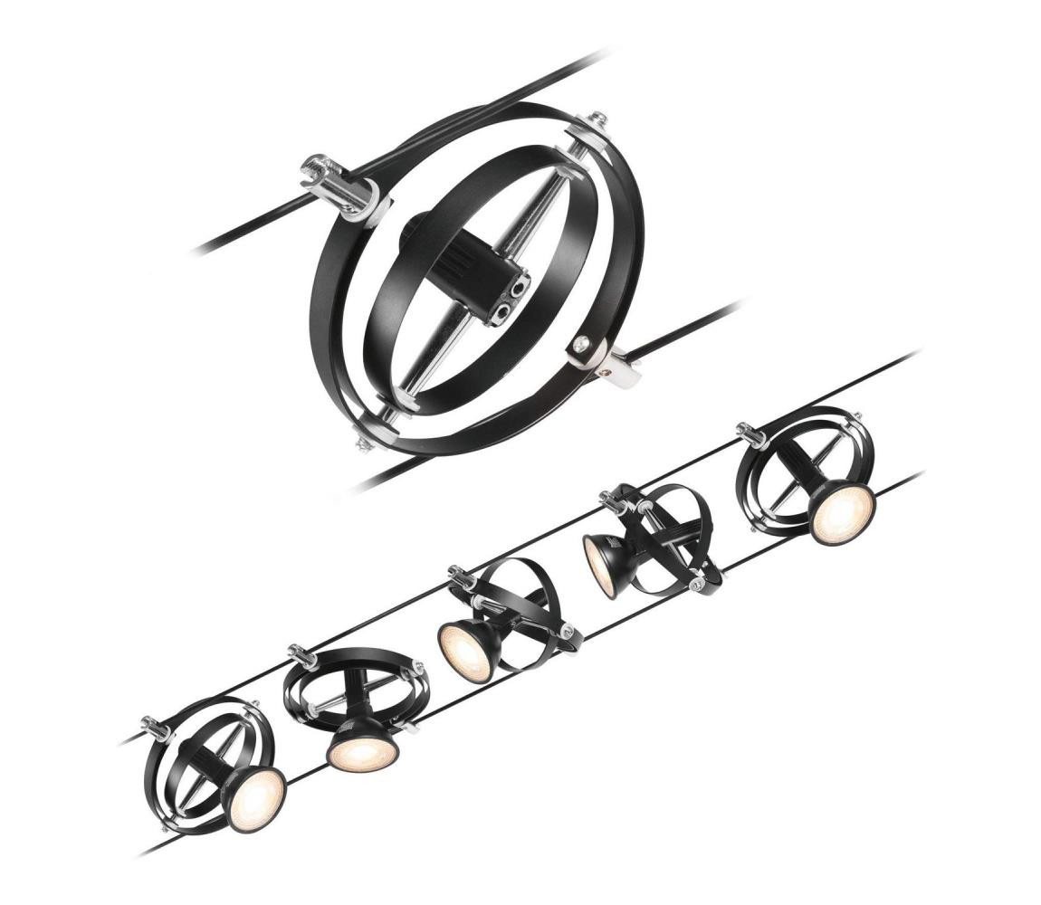 Paulmann Paulmann 94440 - SADA 5xGU5,3/10W Bodové svítidlo CARDAN 230V černá