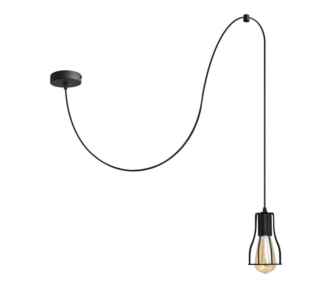 Lustr na lanku TUBE 1xE27/15W/230V černá