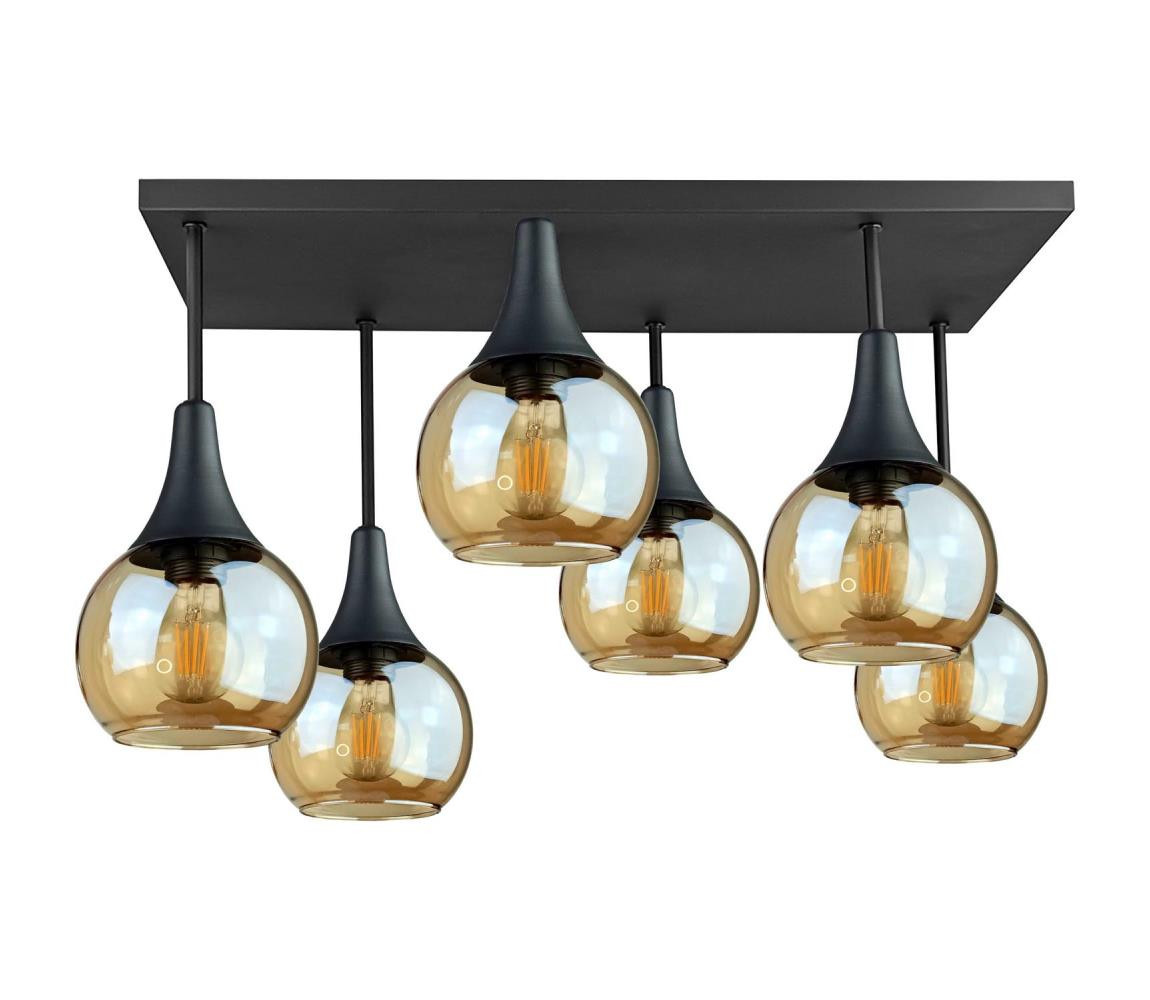 Keter Lighting Přisazený lustr SOMA 6xE27/60W/230V černá/kouřová béžová