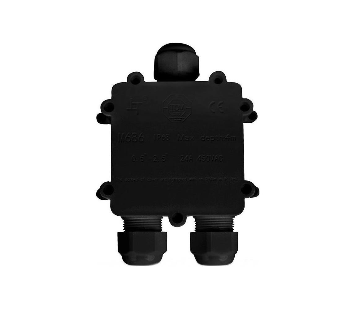 Voděodolná propojovací krabička IP68 černá