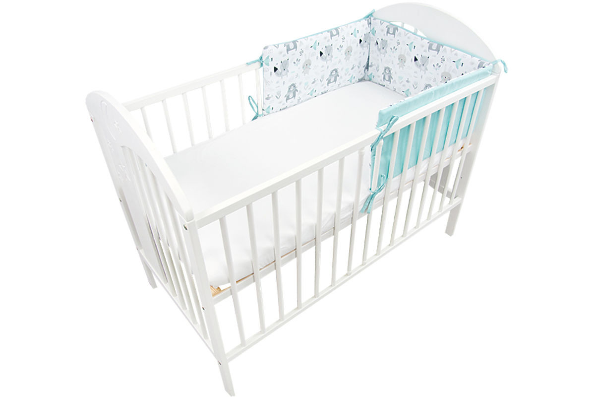 Ochranný mantinel 180 do postýlky Zvířatka - mátový