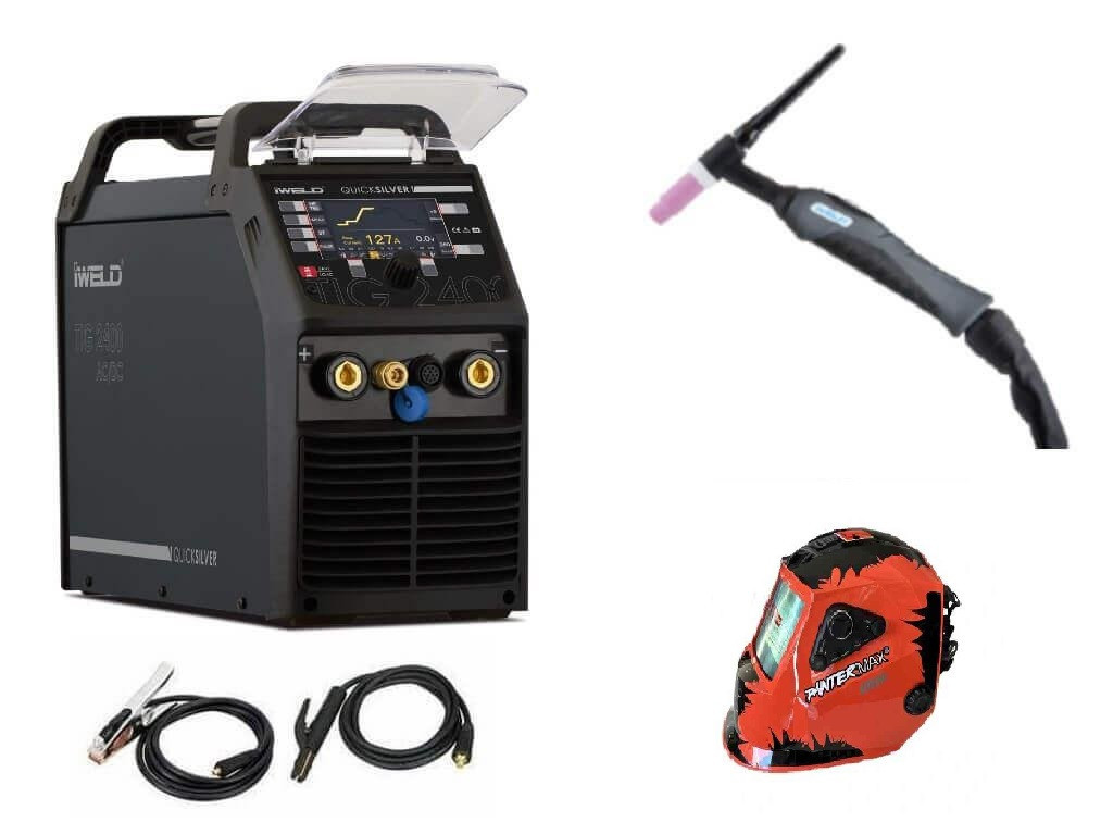iWELD Svářečka TIG 2400 AC/DC HF PULZ PFC - výhodný SET Varianta: SET 2: svářečka s výbavou v popisu stroje + kukla profi 800TIG2400ACDC/SET2