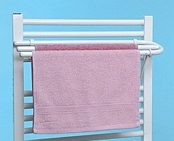 České sušáky Sklopný sušák ručníků V260 na koupelnové otopné těleso, bílý, 60 cm/2 ručníky