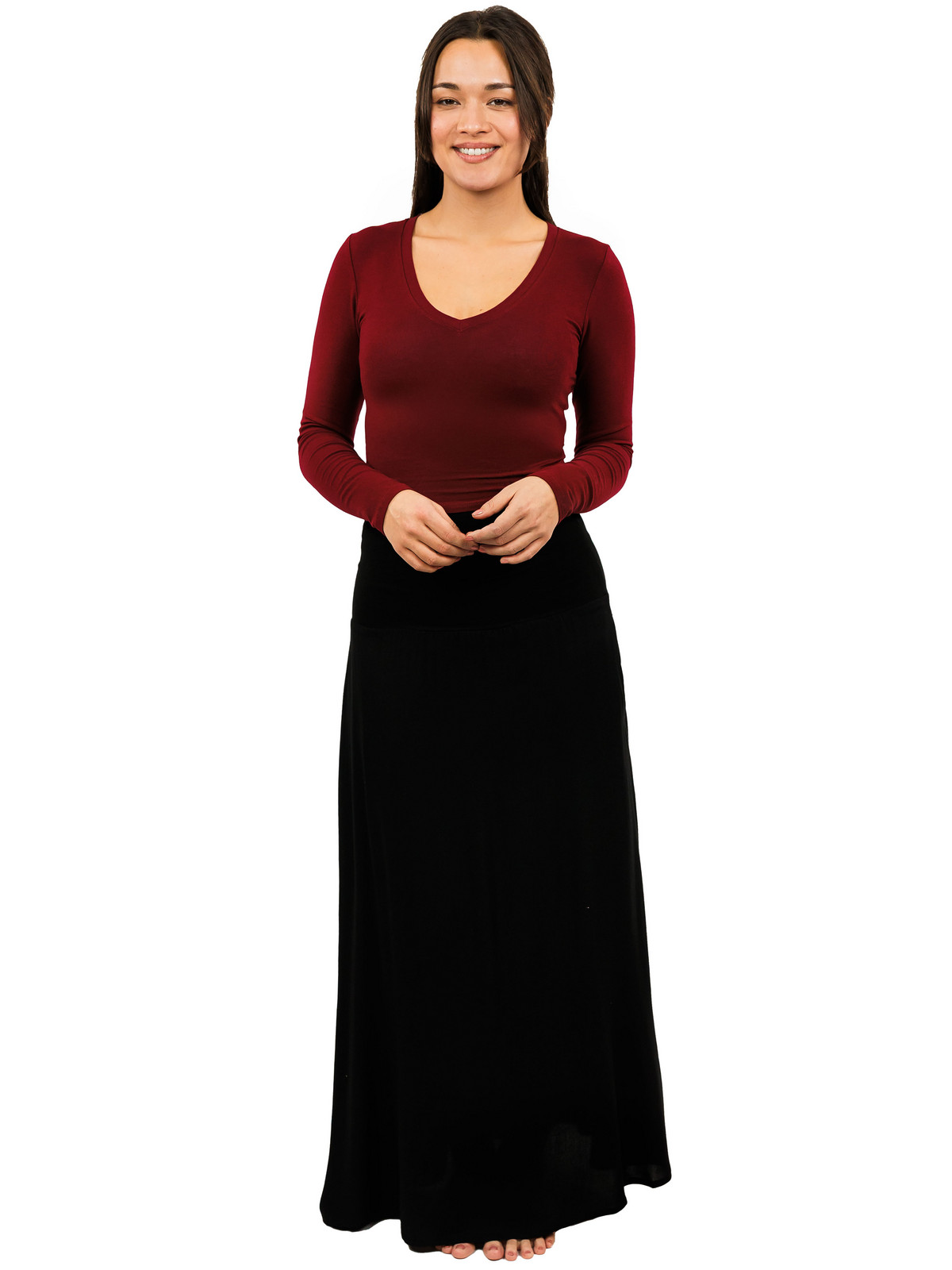 Himalife Dlouhá sukně Plain - černá Velikost: XXL/3XL