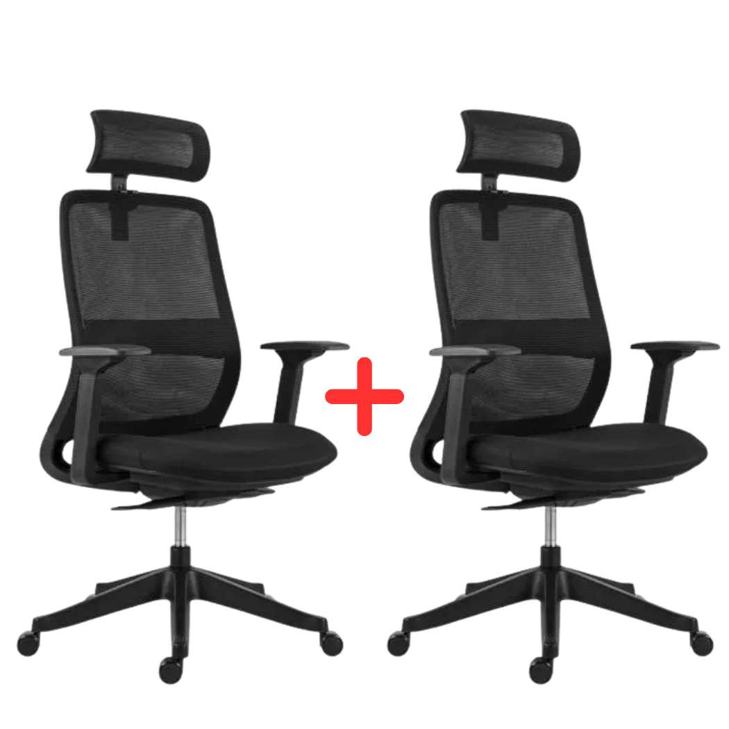 Antares Kancelářská židle Kareta 1+1 ZDARMA- synchro, černá