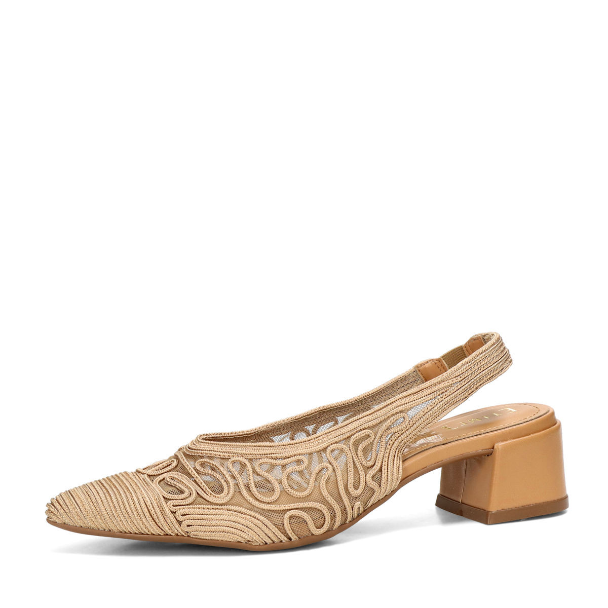 ETIMEĒ dámské módní lodičky s otevřenou patou  - béžovo hnedé - 36