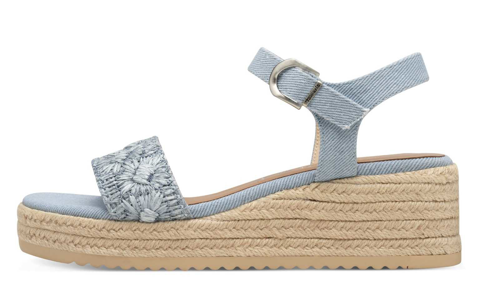 Tamaris 1-28059-44-880 Dámské sandály na klínku modré 37