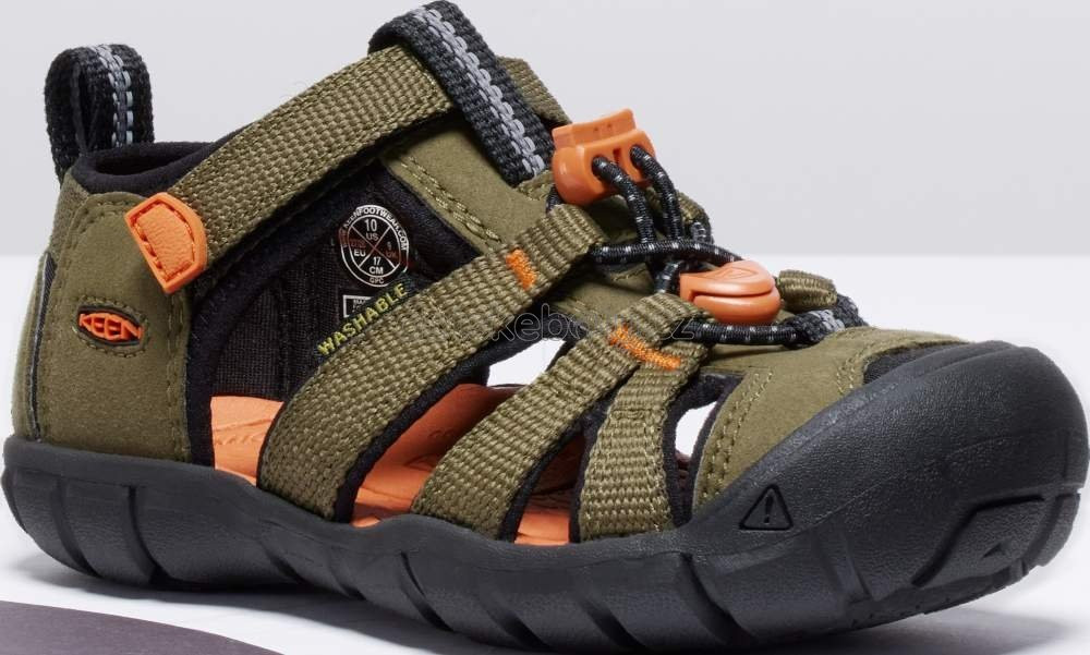 Dětské sandály Keen Seacamp II CNX children dark olive/gold flame Velikost: 24