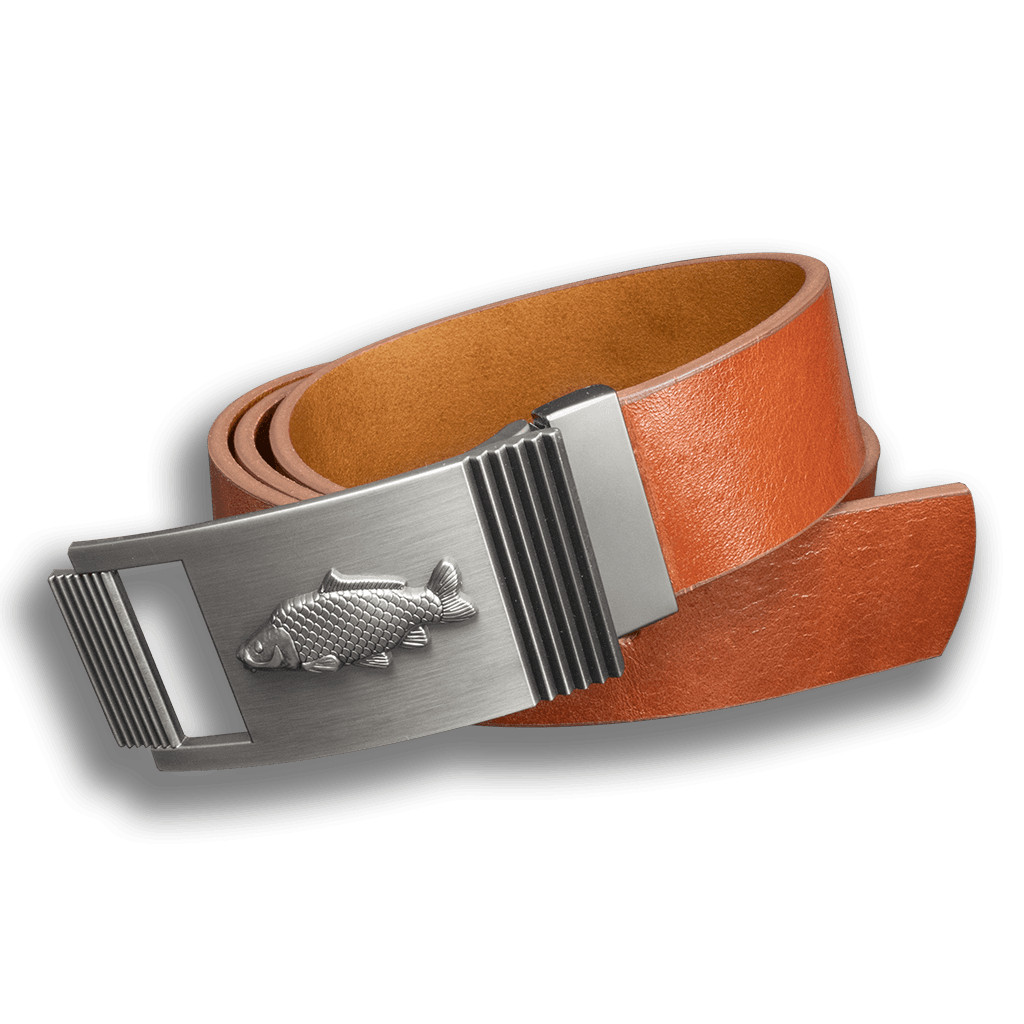 Opasek kožený rybářský Kapr Vruby 4 cm - hnědý, 100