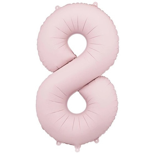 Balónek fóliový číslo 8 světle růžová 86 cm