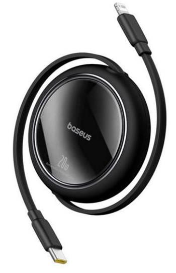 Navíjecí kabel Baseus Free2Pull USB-C/Lightning s nastavitelnou délkou až 1m 20W černý