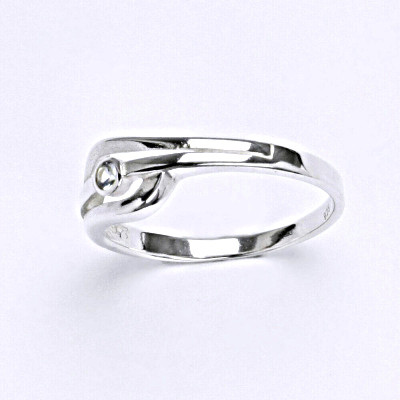 Stříbrný prsten s akvamarínem,vel 52