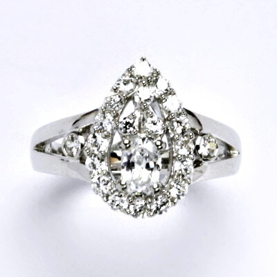 Stříbrný prsten s čirými zirkony,prsten ze stříbra,váha 6,05 g