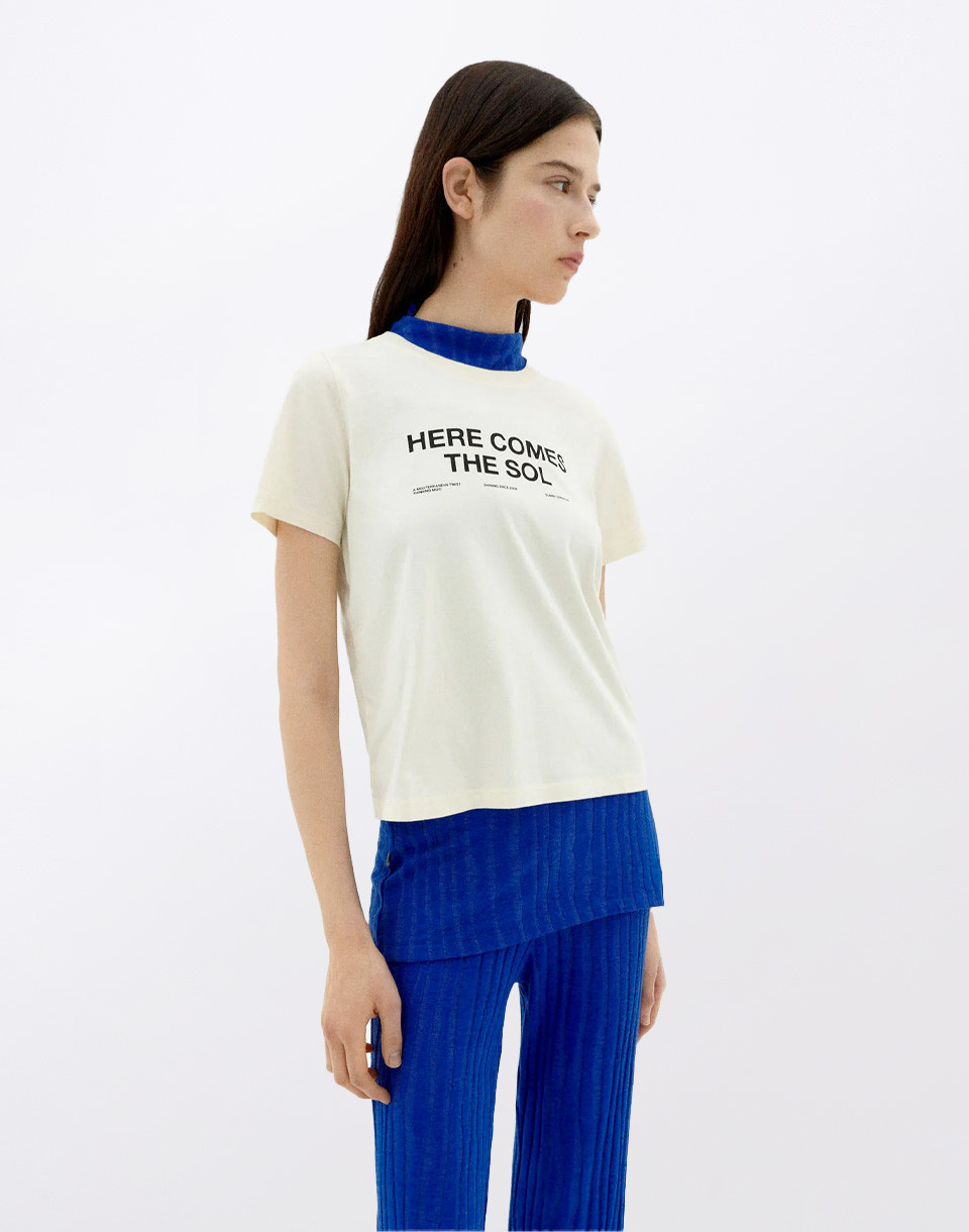 Thinking MU White Classic Sun T-Shirt Ida WHITE XS