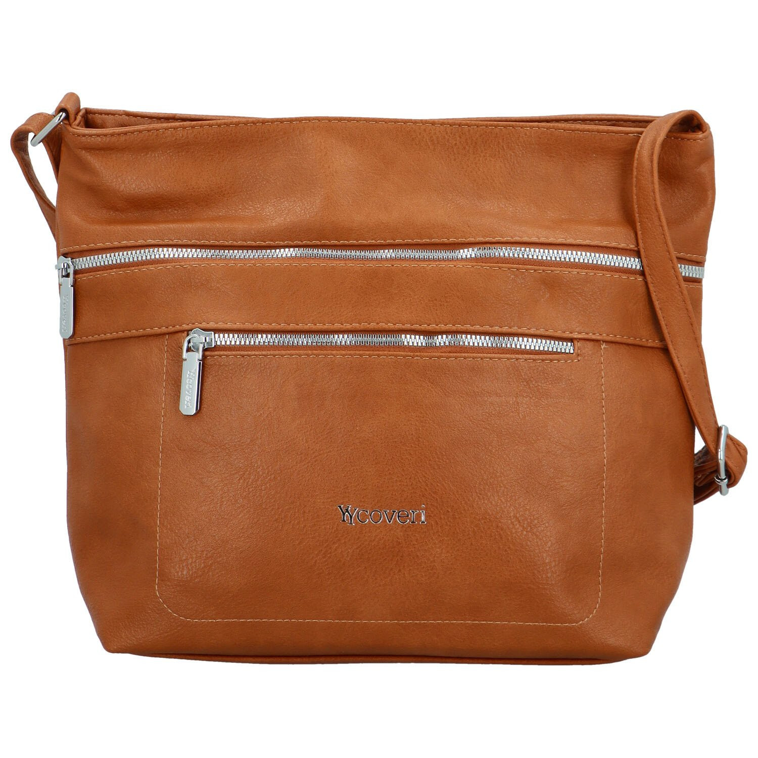 Stylová dámská koženková crossbody kabelka Olbba, hnědá