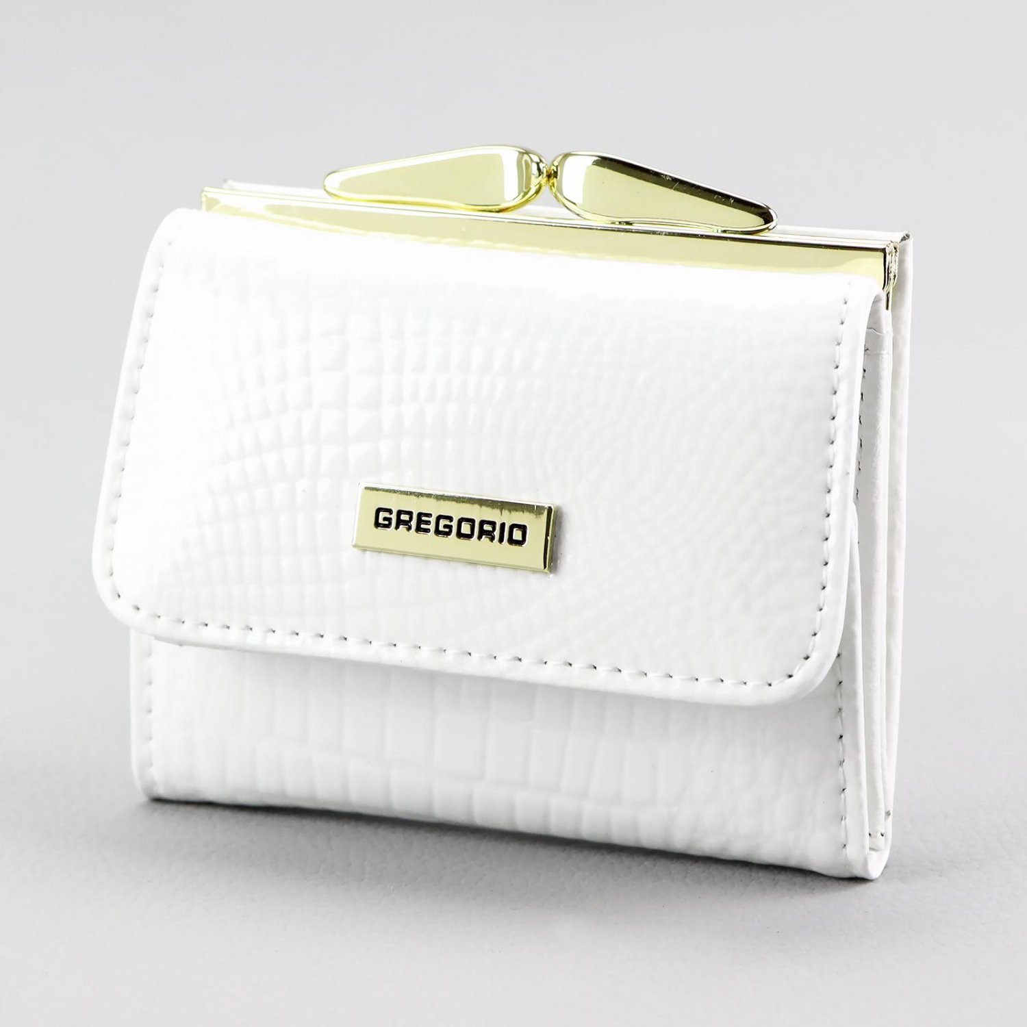 Luxusní dámská kožená mini peněženka Gregorio Karpo, bílá
