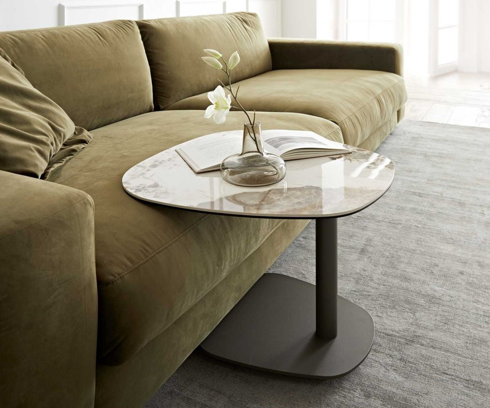 Konferenční stolek Elenya 60x60 cm keramika minas bílo-béžová