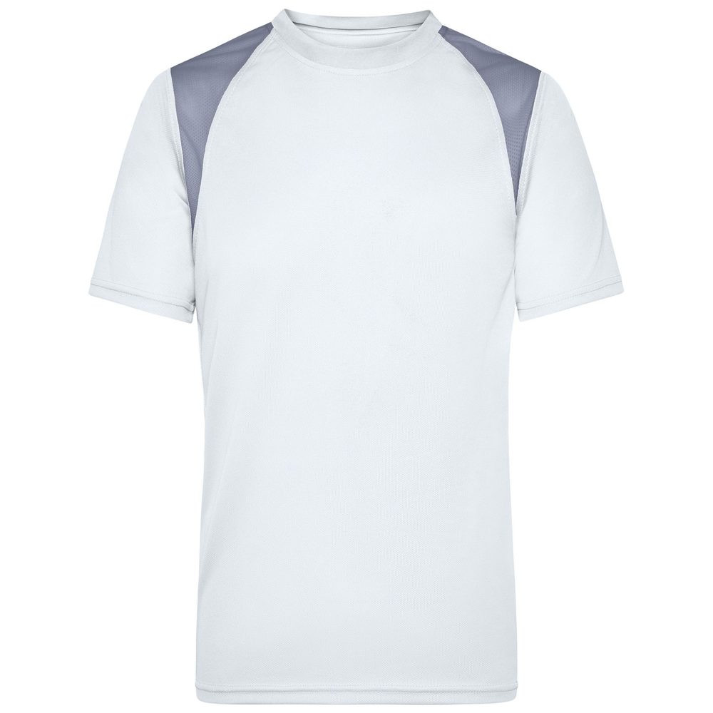 James & Nicholson (Daiber) Pánské běžecké tričko s krátkým rukávem JN397 - Bílá / stříbrná | L