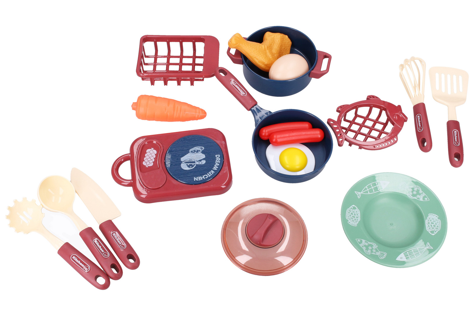Kuchyňský set - vařič, nádobí, potraviny