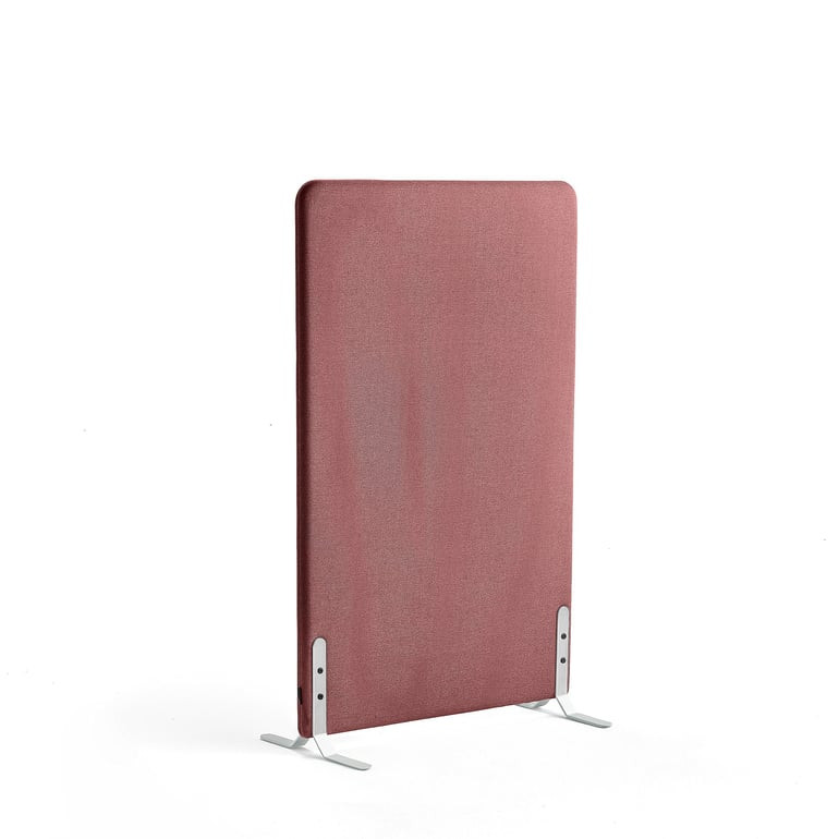 Paraván ZONE, 1360x800x46 mm, potah Rivet, bílé nohy, červenofialová