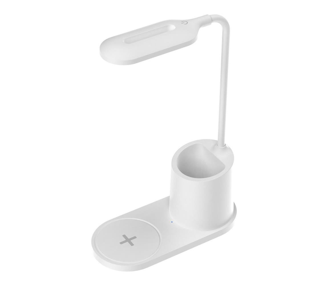 LED Stolní lampa LED/3W/5V s bezdrátovým nabíjením bílá
