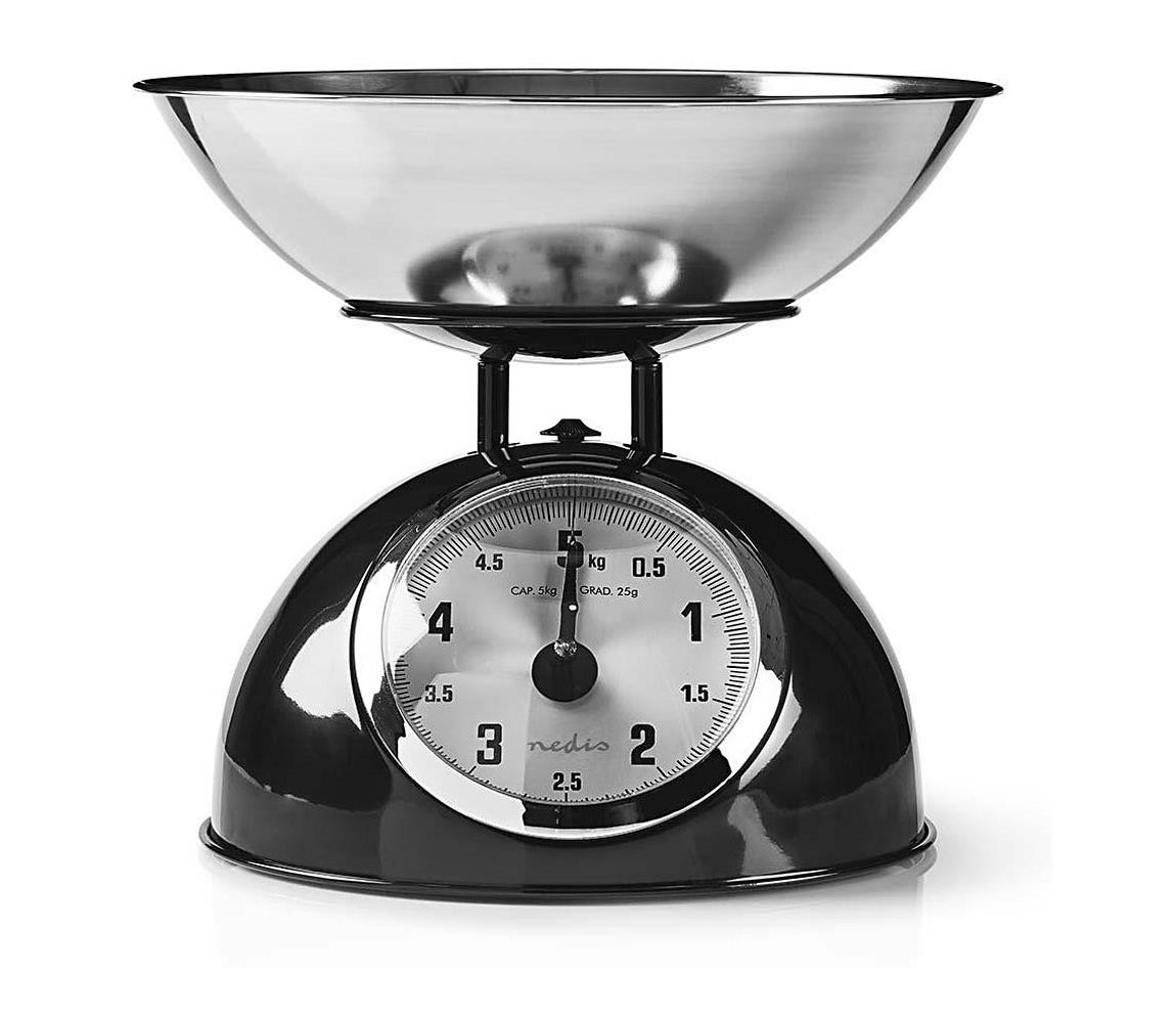 KASC110BK - Retro kuchyňská váha s mísou černá