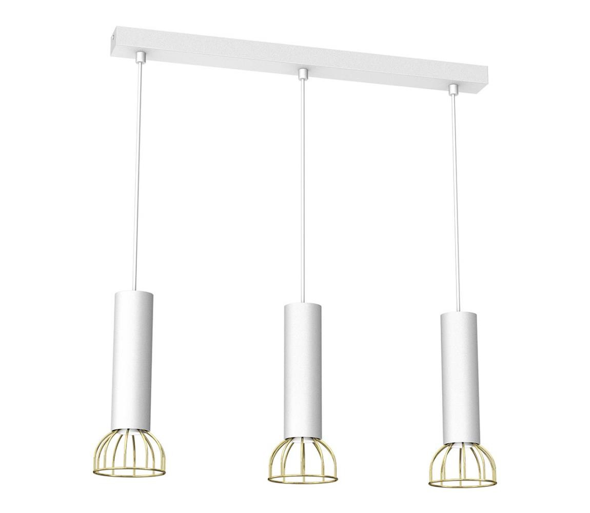 Lustr na lanku DANTE 3xGU10/25W/230V bílá/zlatá