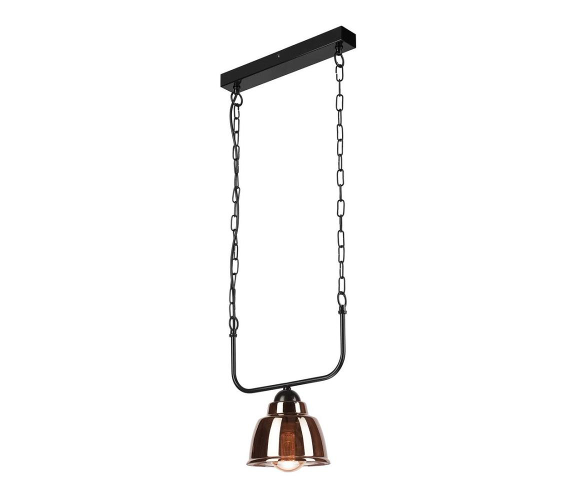 Lustr na řetězu MARIO 1xE27/60W/230V mosaz