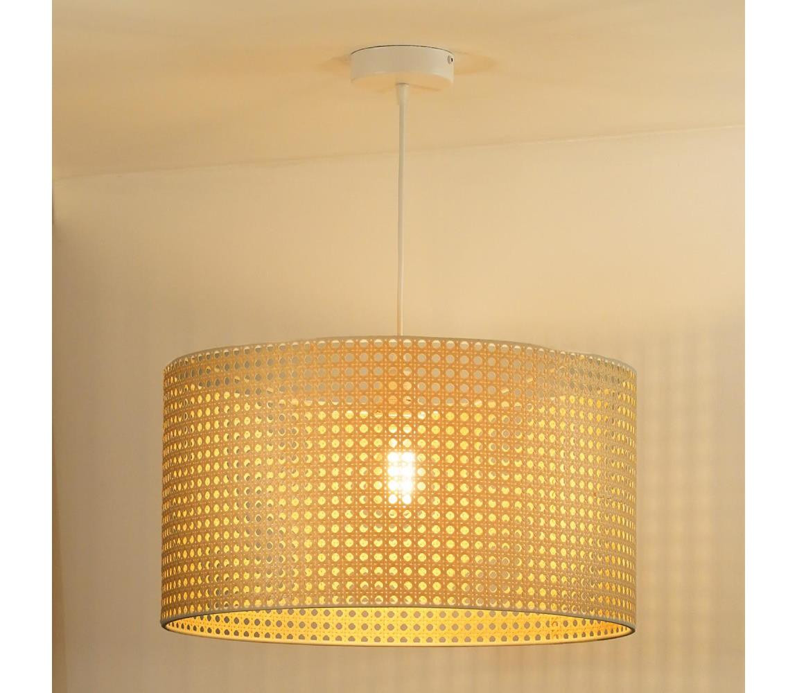 - Lustr na lanku ROLLER RATTAN 1xE27/15W/230V pr. 45 cm béžová