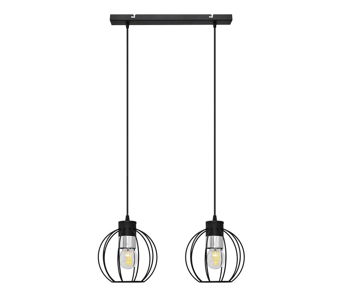 Lustr na lanku STARLIGHT 2xE27/15W/230V černá/stříbrná