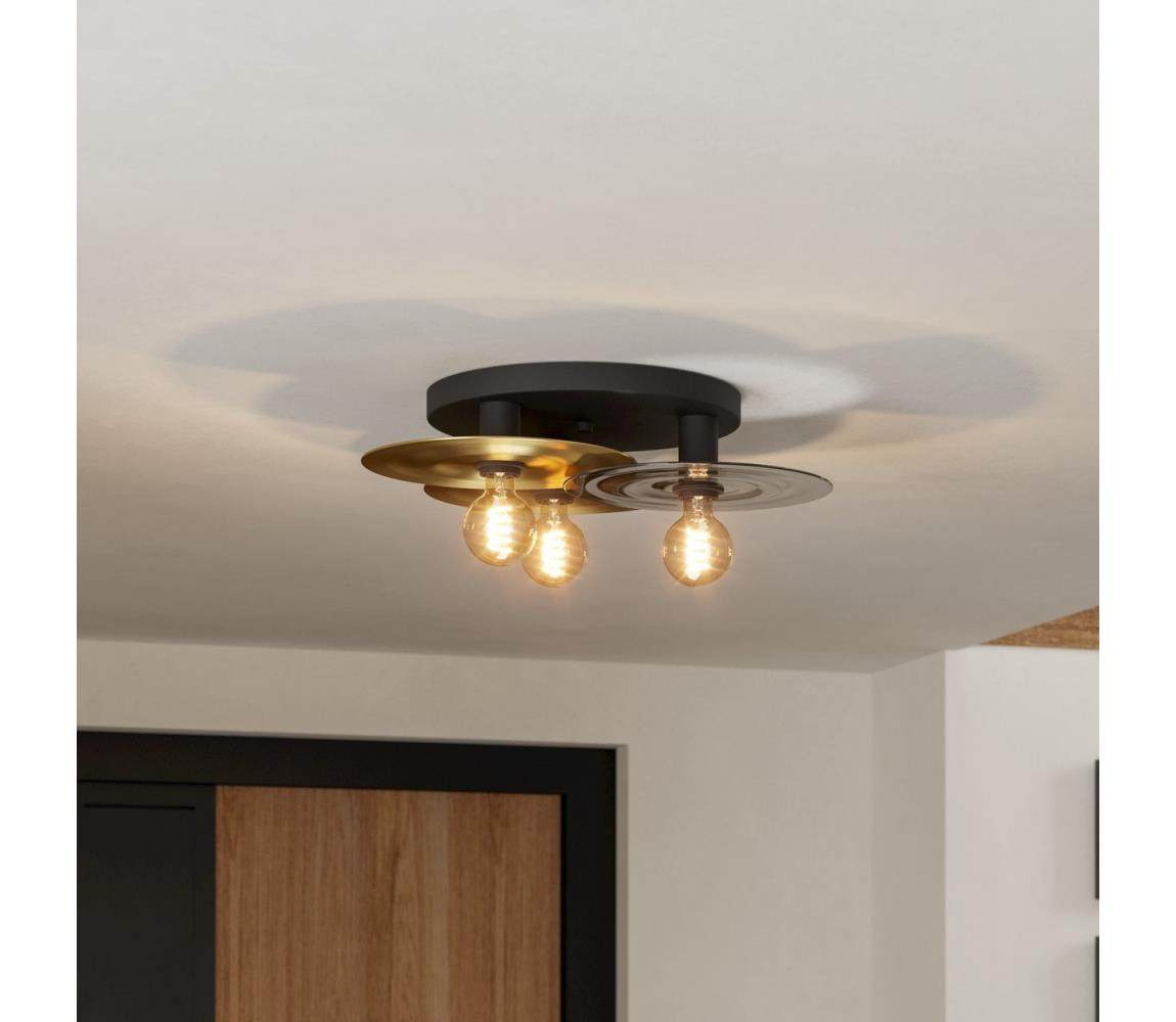 Eglo Eglo 44027 - Stropní svítidlo LINTMILL 3xE27/40W/230V zlatá/černá