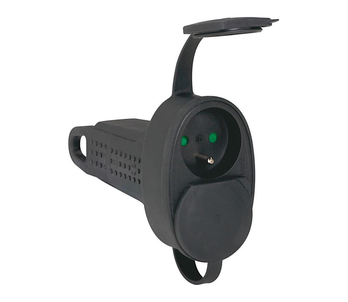 LEGRAND Legrand 50575 - Zásuvka gumová bez kabelu 250V/16A 2X2P+T IP44 černá