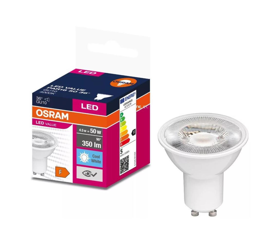 Osram žárovka LED bodová, 4,3W, GU10, neutrální bílá