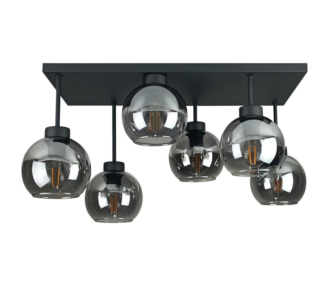 Keter Lighting Přisazený lustr NESSA 6xE27/60W/230V černá/kouřová černá