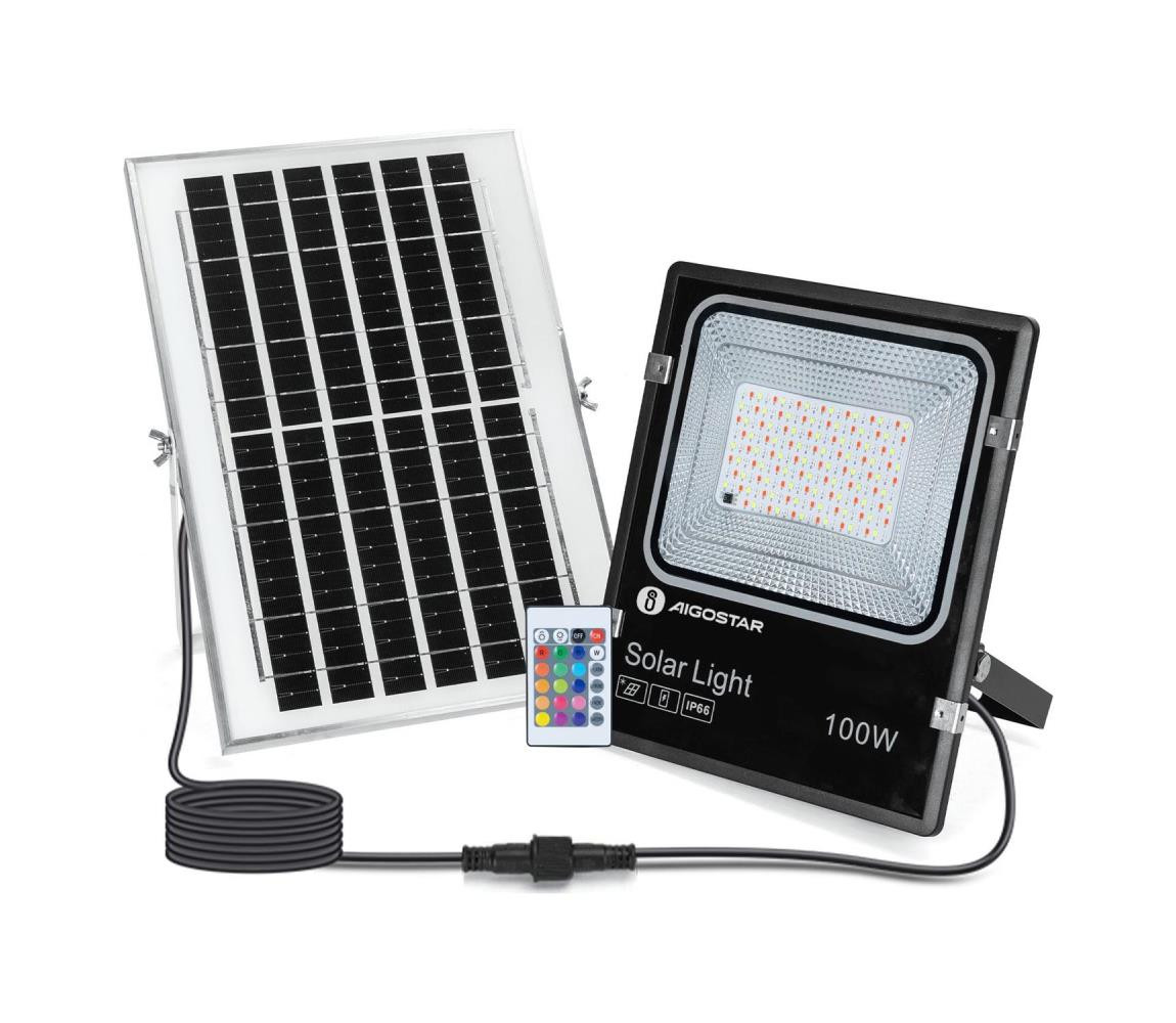 B.V.  - LED RGB Stmívatelný solární reflektor LED/100W/3,2V IP66 + DO