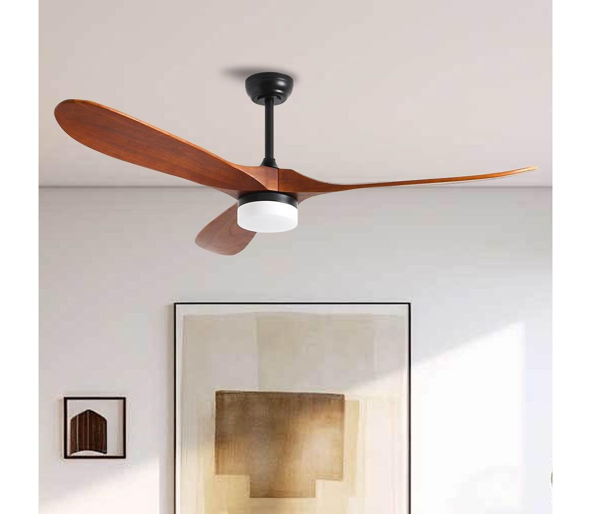 ZE ZE - LED Stropní látor GINOSA LED/18W/230V Wi-Fi Tuya černá/dub + DO