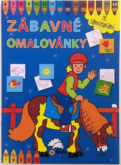 Zábavné omalovánky se samolepkami (modré)