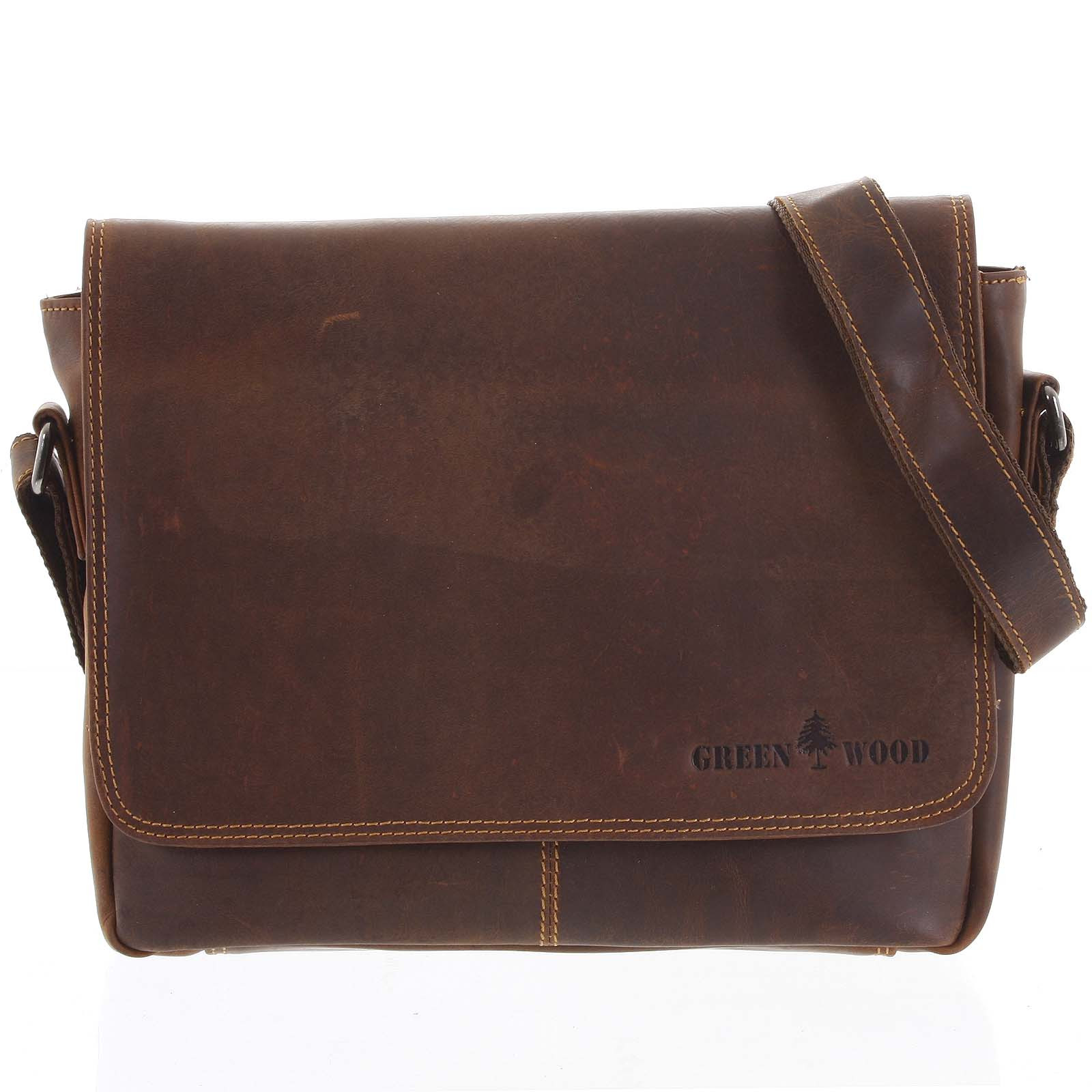 Pánská kožená taška hnědá - Greenwood Jordy hnědá