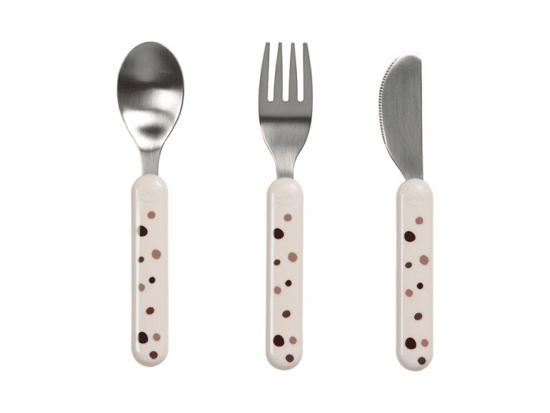 DONE BY DEER Příborový set Dreamy dots - růžový