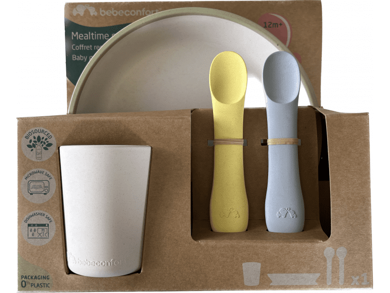 Bebeconfort Jídelní sada 4-dílná bioplast 12m+ - VÝPRODEJ DVOREČEK