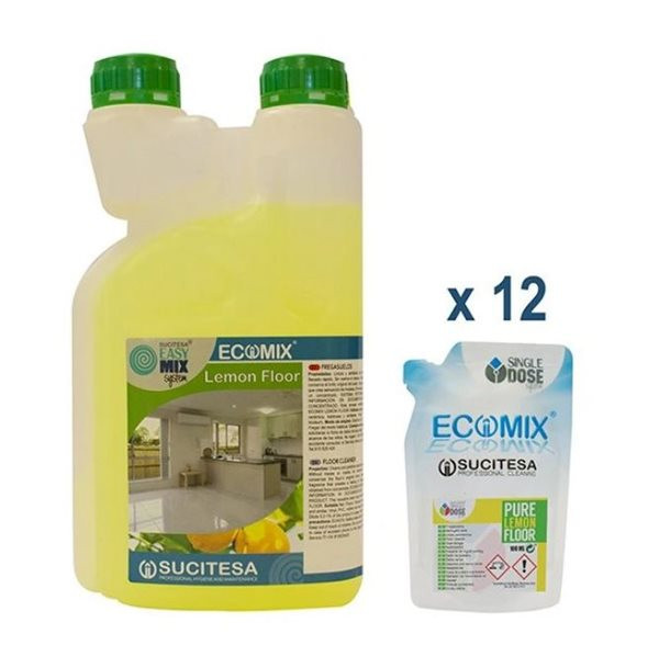 SUCITESA čistič podlah sada 12 ks sáčků + lahev 1 l - citron
