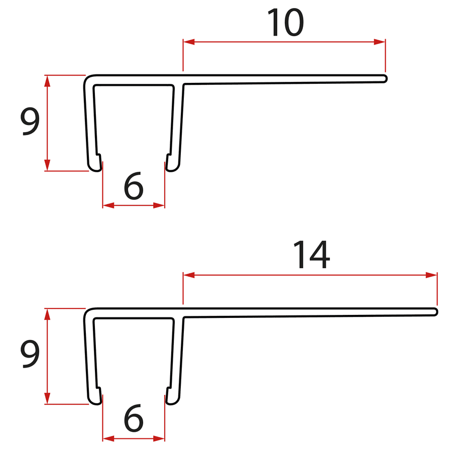 Polysan Set svislých těsnění pro sklo 6/6mm, 1900mm