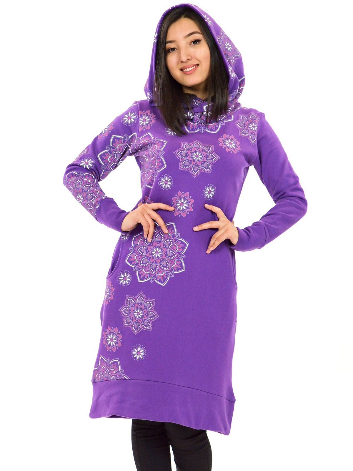 Himalife Šatomikina s maxi kapucí Pokhara - fialová Velikost: 3XL