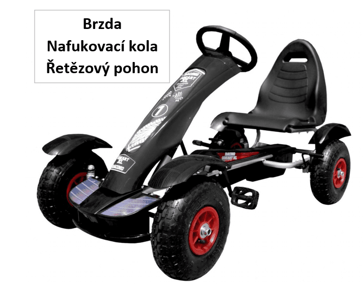 mamido Dětská šlapací motokára formule 01 černá